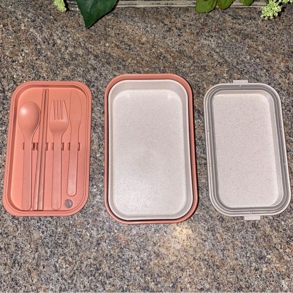 NEW: Our Place Layered Lunch Box Bento w/ Clips + Utensils - Picture 7 of 9